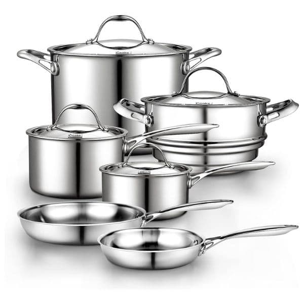 Stainless steel pots and pans cookware set