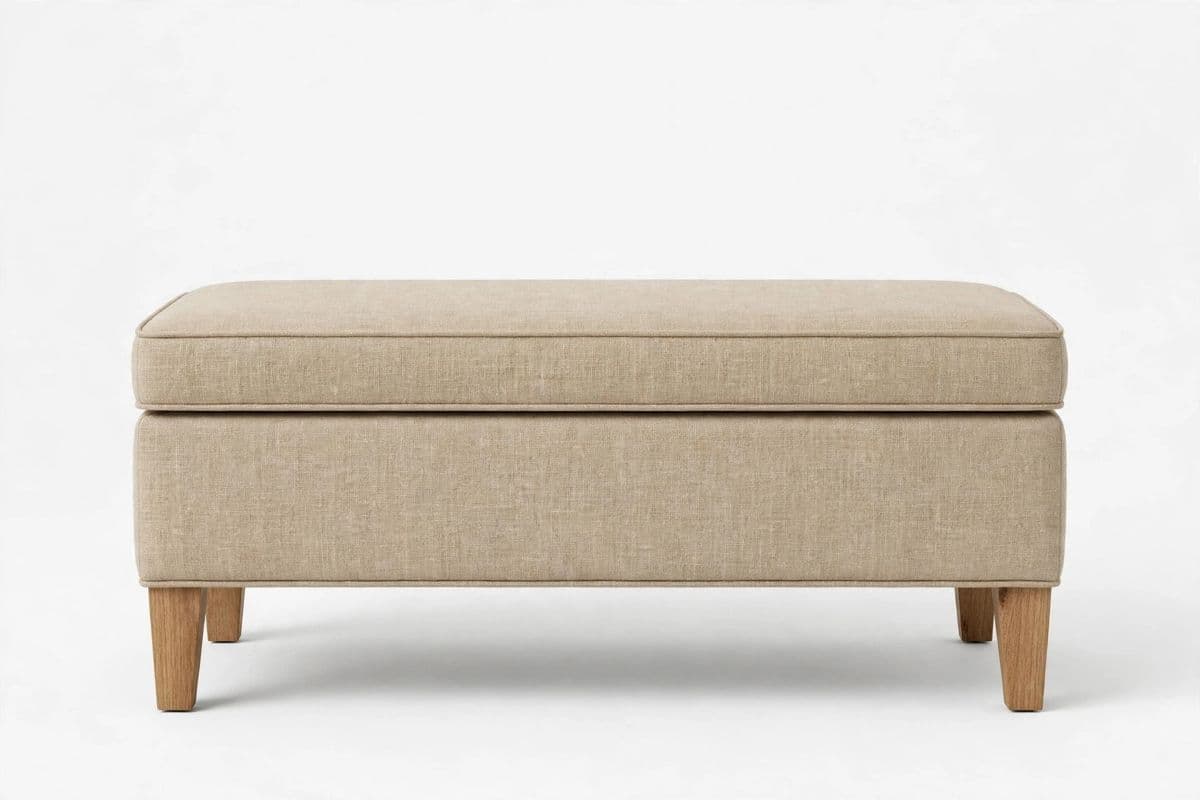 LinenWeave Upholstered Storage Bench