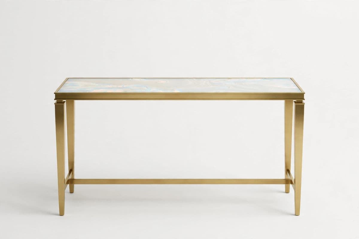 Opal Glass-Top Console Table