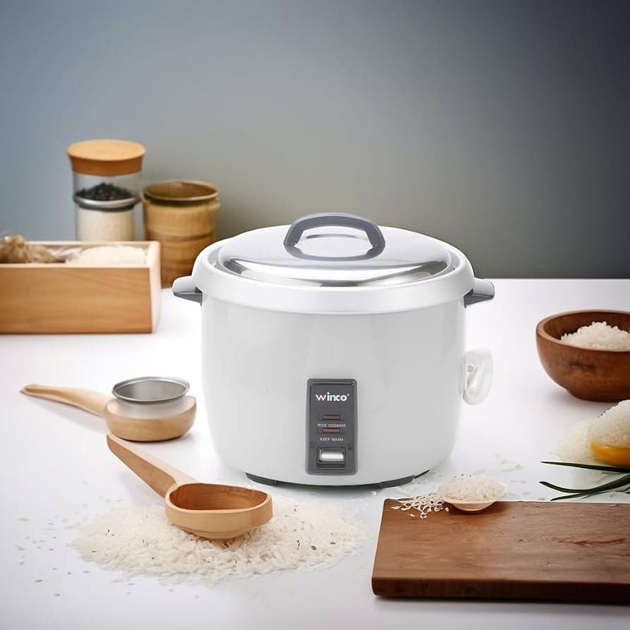 Electric rice cooker with glass lid