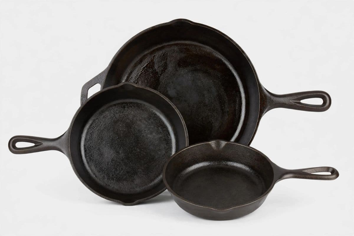 SizzlePro Pre-Seasoned Cast Iron Skillet Set (3-Pc)