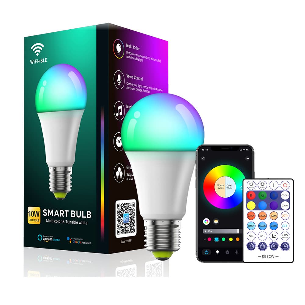 Color-changing smart LED bulb