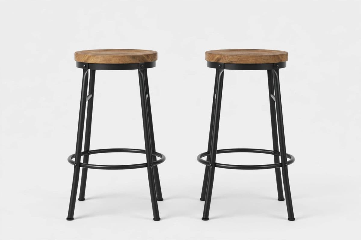 UrbanLoft Industrial Bar Stools (Set of 2)