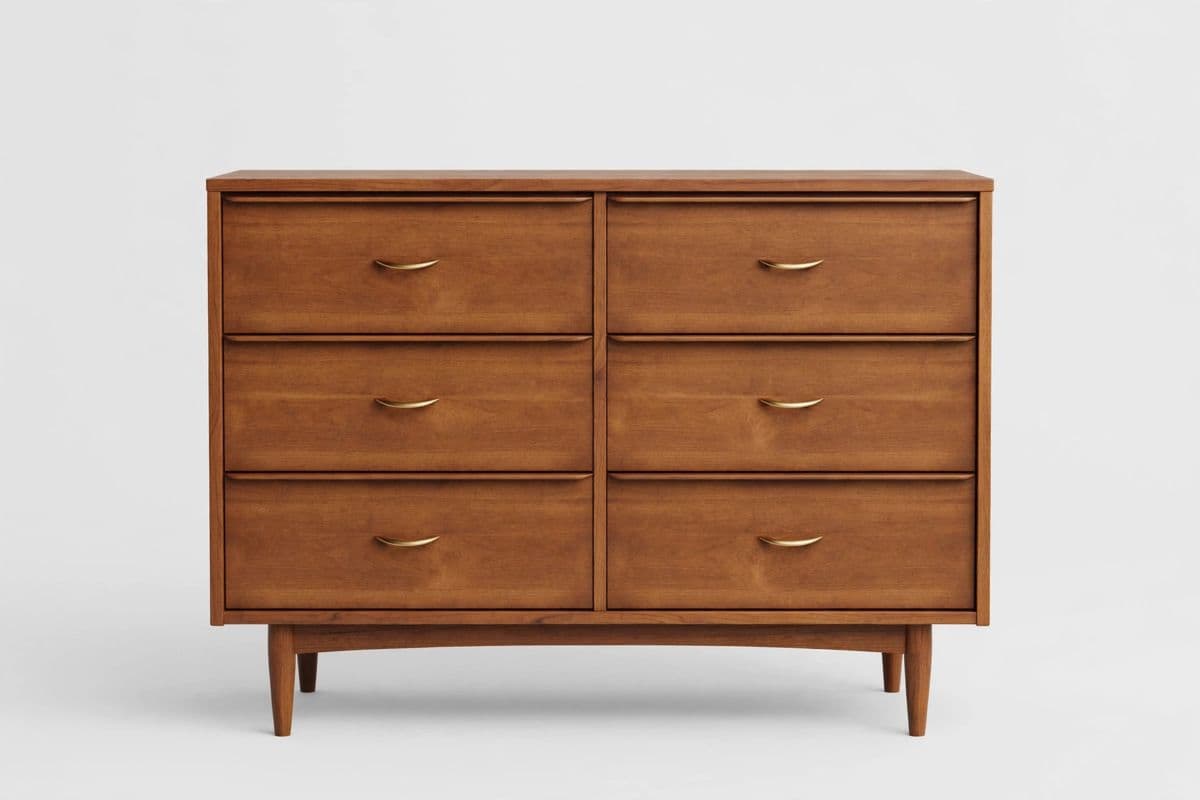 Verona Mid-Century 6-Drawer Dresser